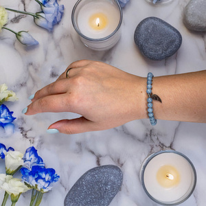 Bracelet with angelite – Angel's Wing