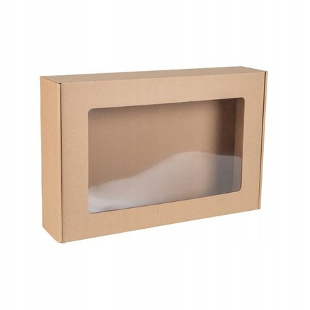 Medium folding carton box with window