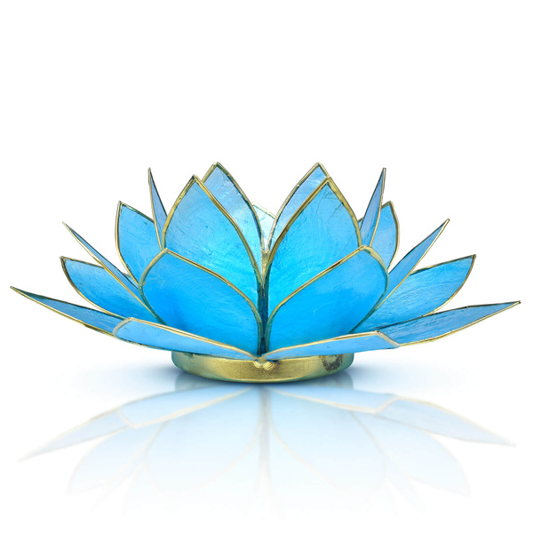 "Lotus Flower" Candle Holder - blue