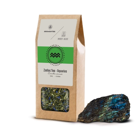 Set for Aquarius: zodiac tea + magic gemstone