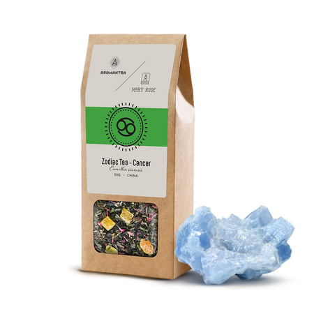 Set for Cancer: zodiac tea + magic gemstone