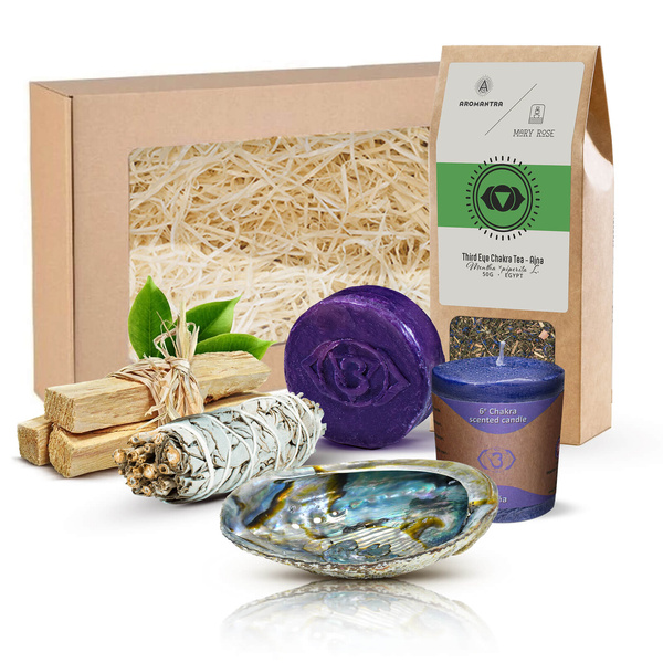 Gift set for Third Eye Chakra (Ajna): chakra tea + incense + candle