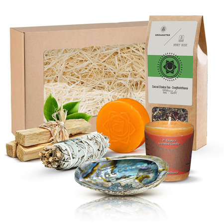 Gift set for Sacral Chakra (Svadhishthana): chakra tea + incense + candle