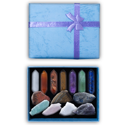 Zestaw kamieni czakralnych – w ozdobnym pudełku