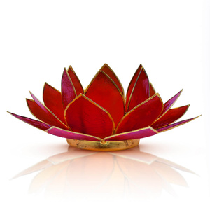 "Lotus Flower" Candle Holder - red