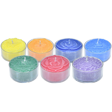 Scented tealight candles – Seven Chakras (with engraving)