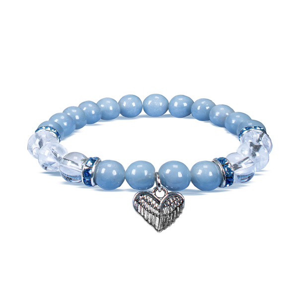 Bracelet with angelite and rock crystal – Heart