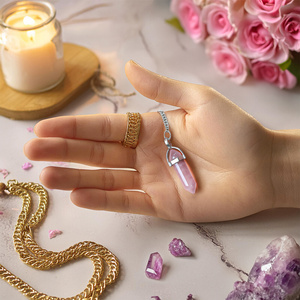 Pendant with rose quartz